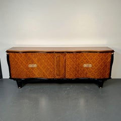 Large French Deco Marquetry Sideboard, Buffet, Rosewood, Walnut, Marquetry