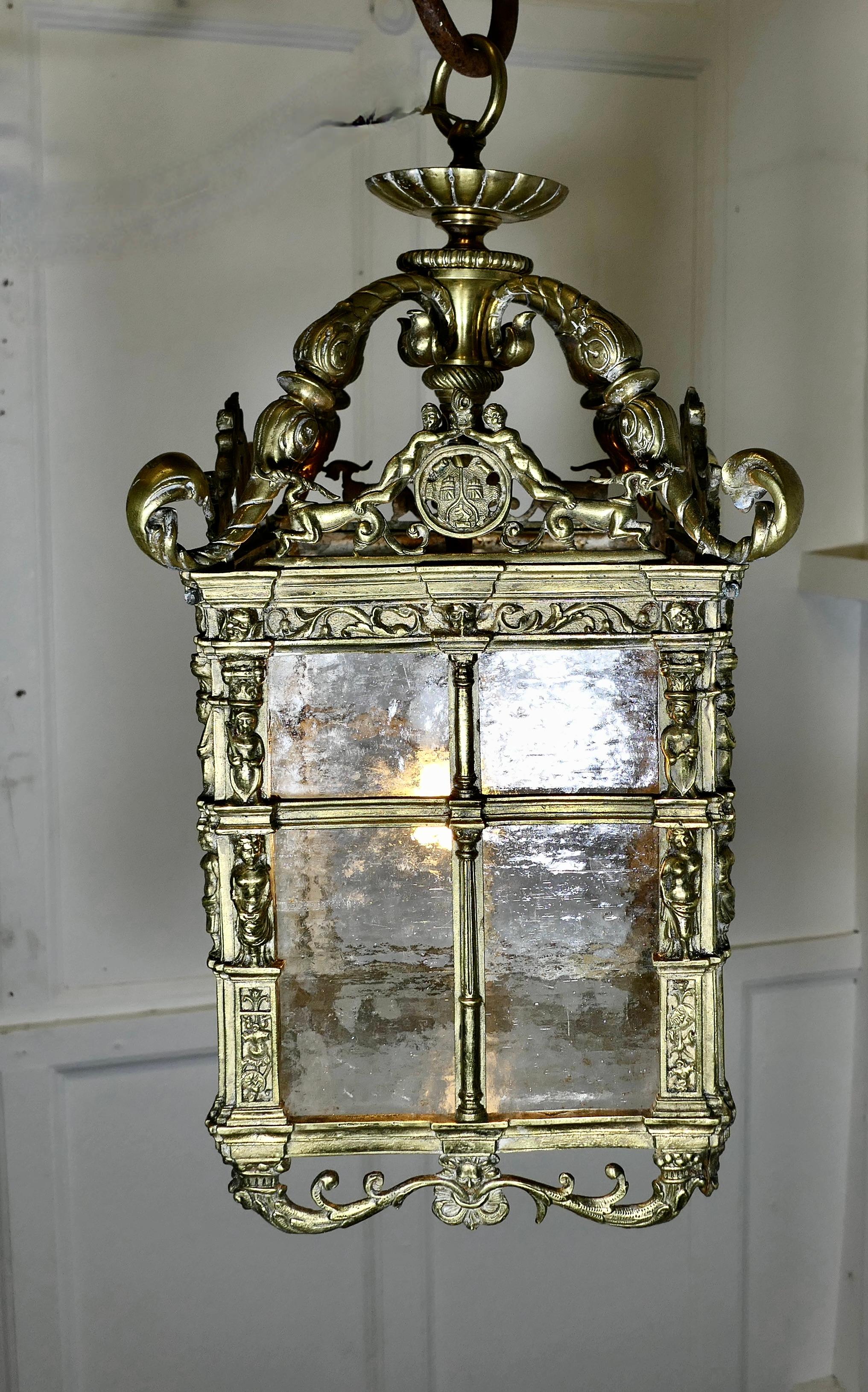 Gran lámpara de techo gótica decorada en estilo francés para Hall en venta 7