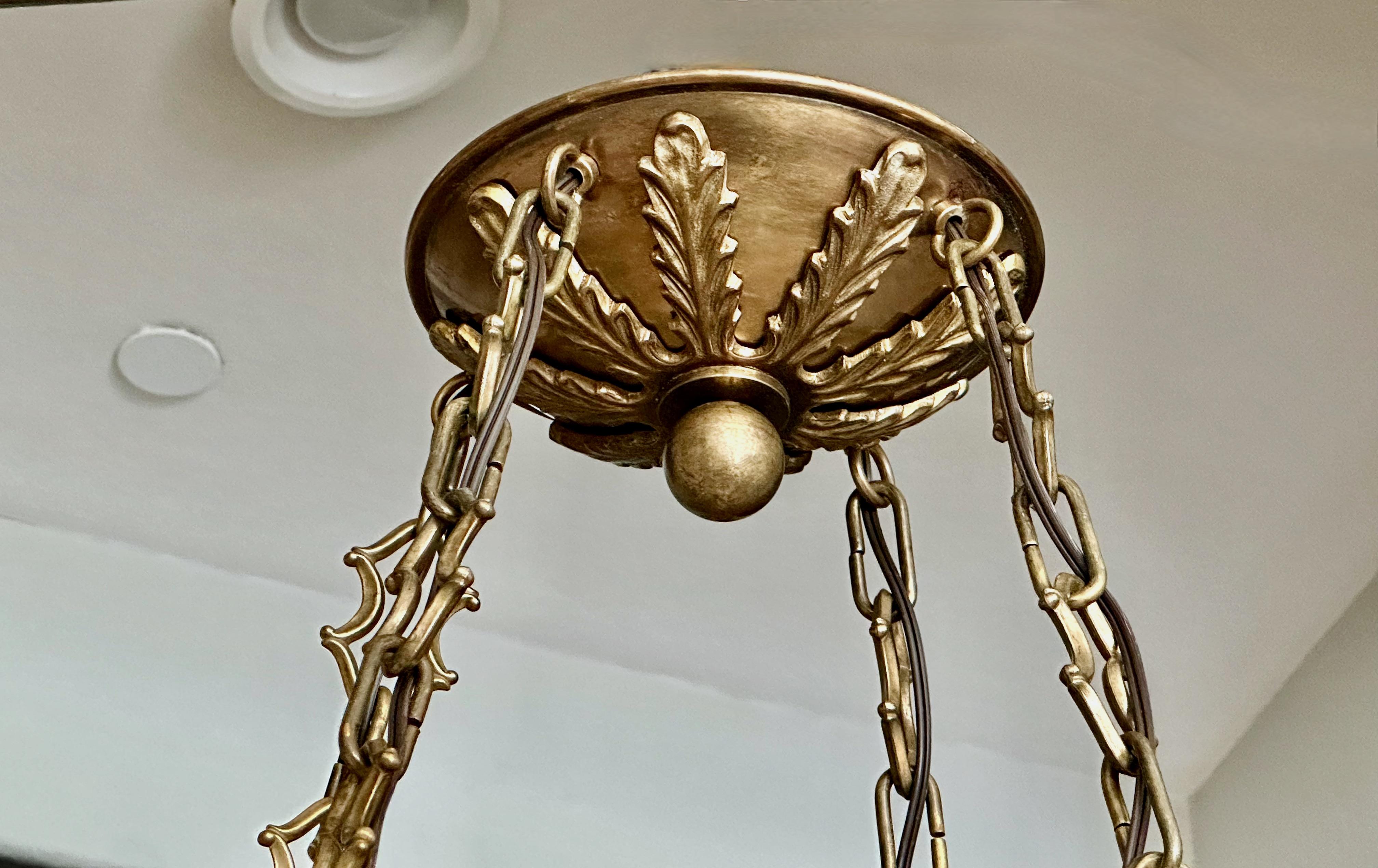 Grande lampadario a sospensione in alabastro in stile Directoire francese 10