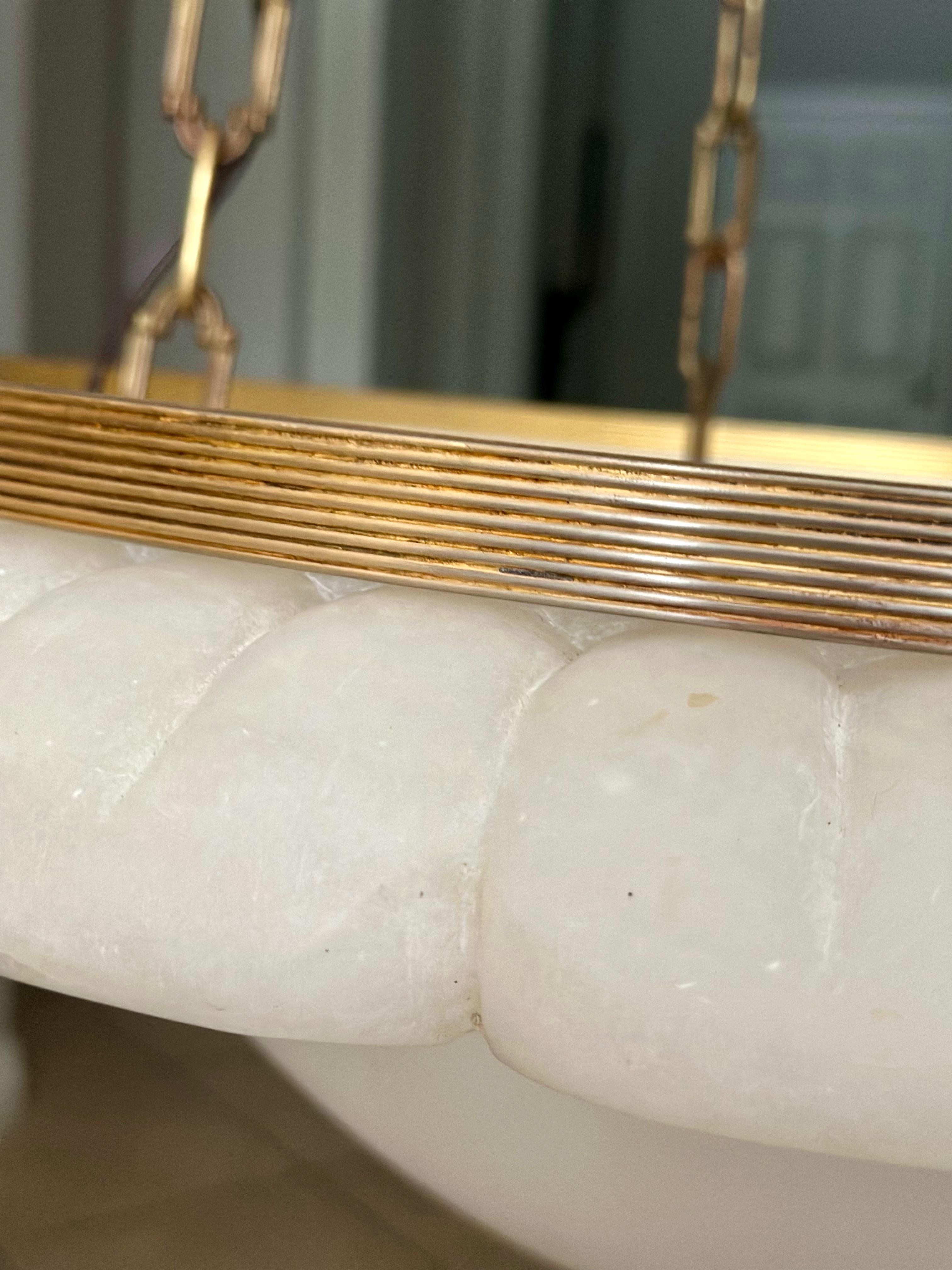 Grande lampadario a sospensione in alabastro in stile Directoire francese in vendita 10