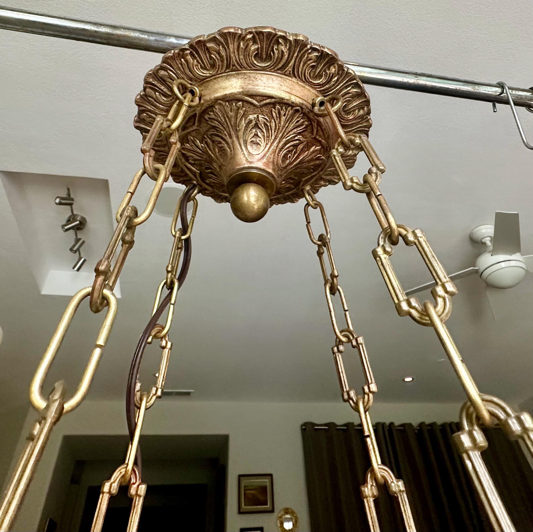 Grande lampadario a sospensione in alabastro in stile Directoire francese in vendita 11