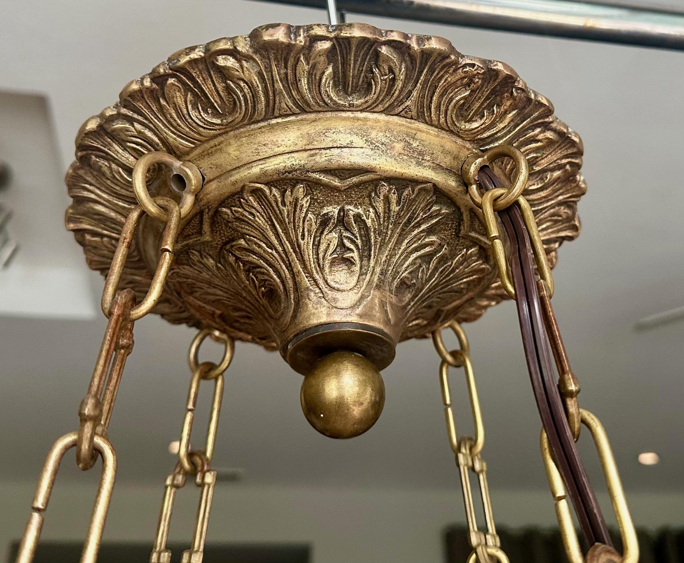 Grande lampadario a sospensione in alabastro in stile Directoire francese in vendita 12