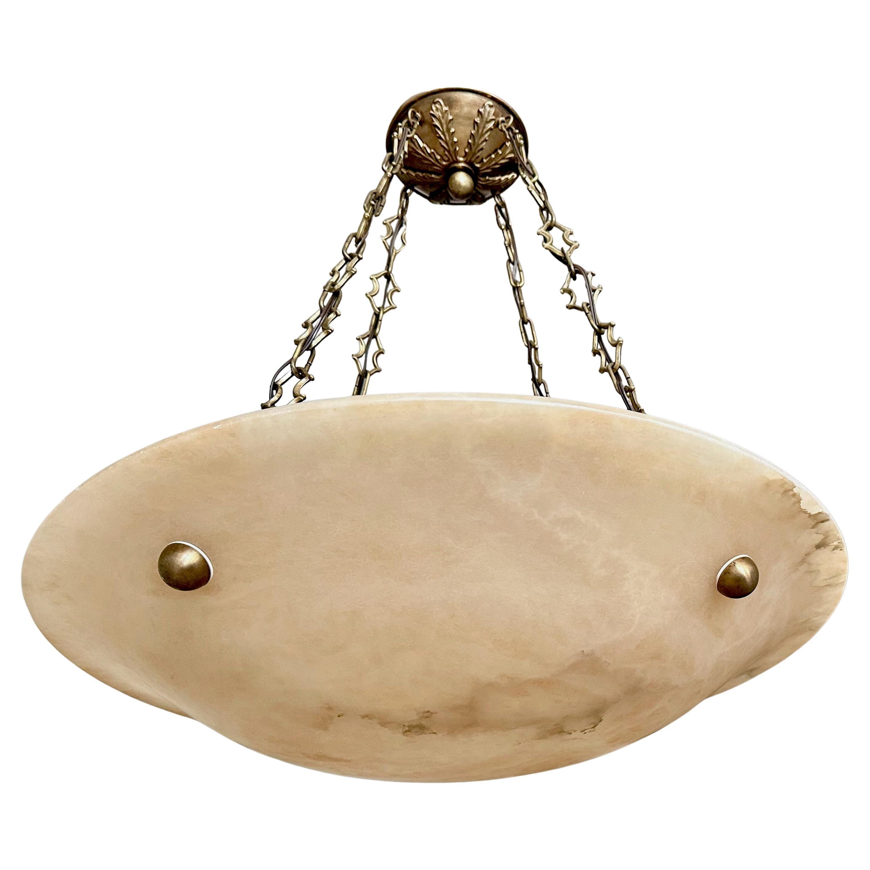Grande lampadario a sospensione in alabastro in stile Directoire francese