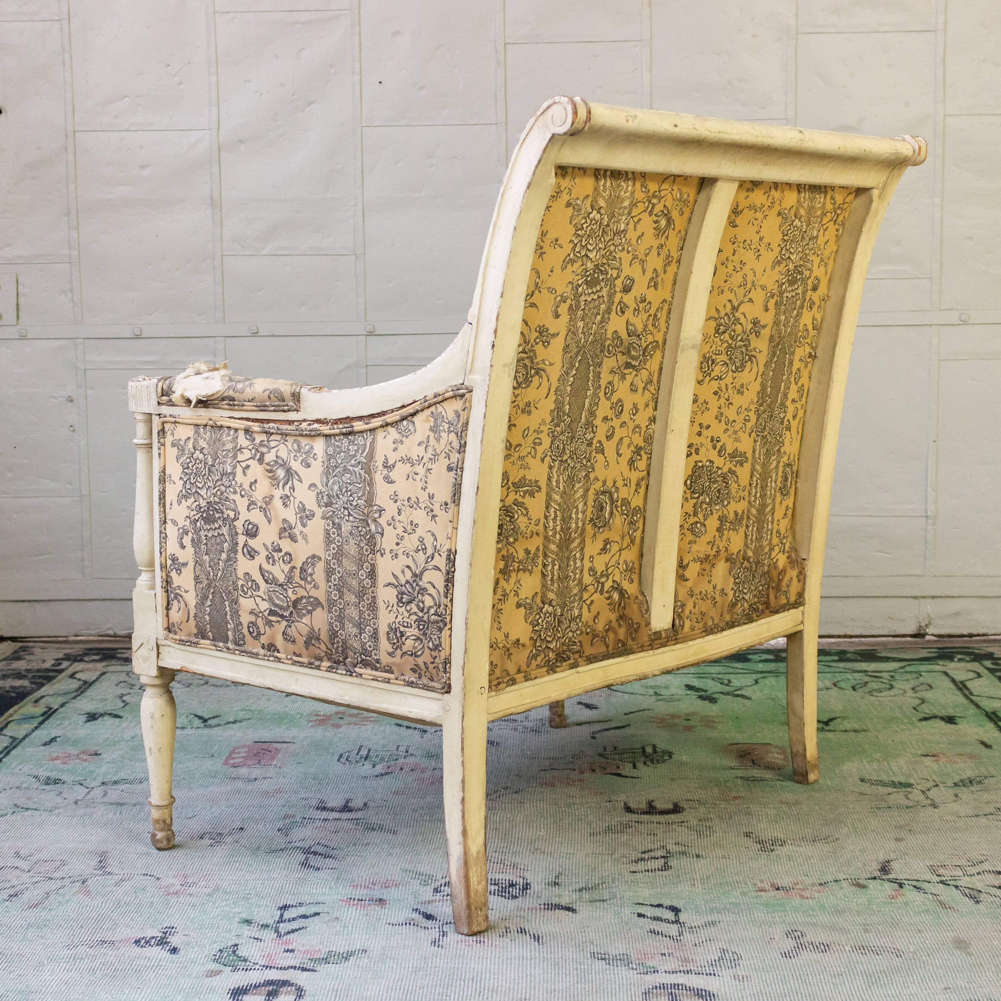 19th Century Large French Directoire Style Armchair