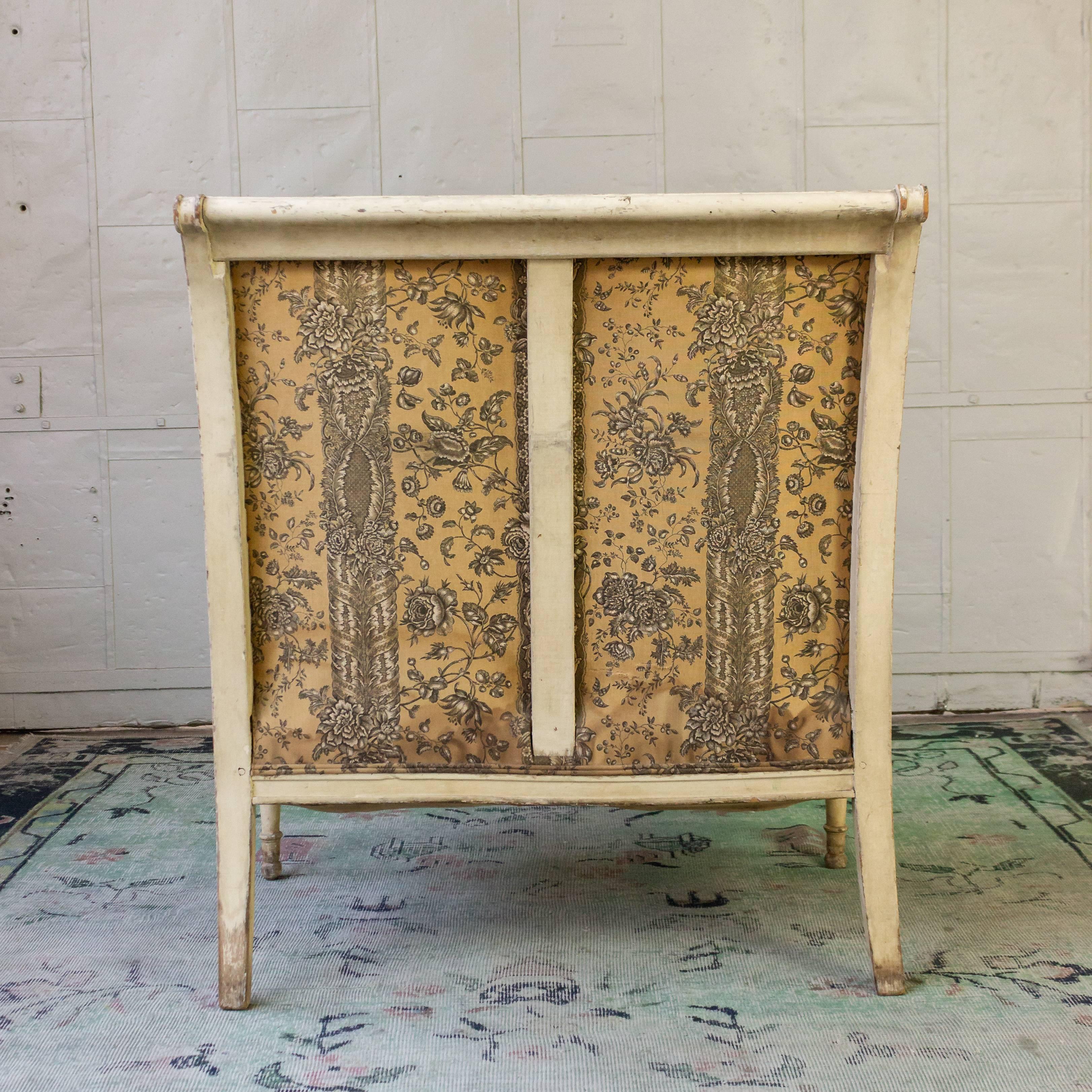 Upholstery Large French Directoire Style Armchair