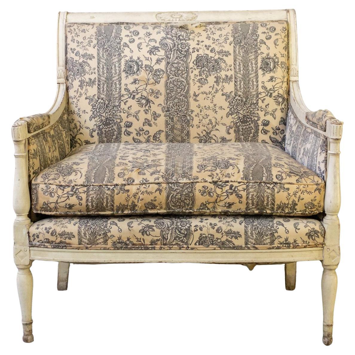 Large French Directoire Style Armchair For Sale