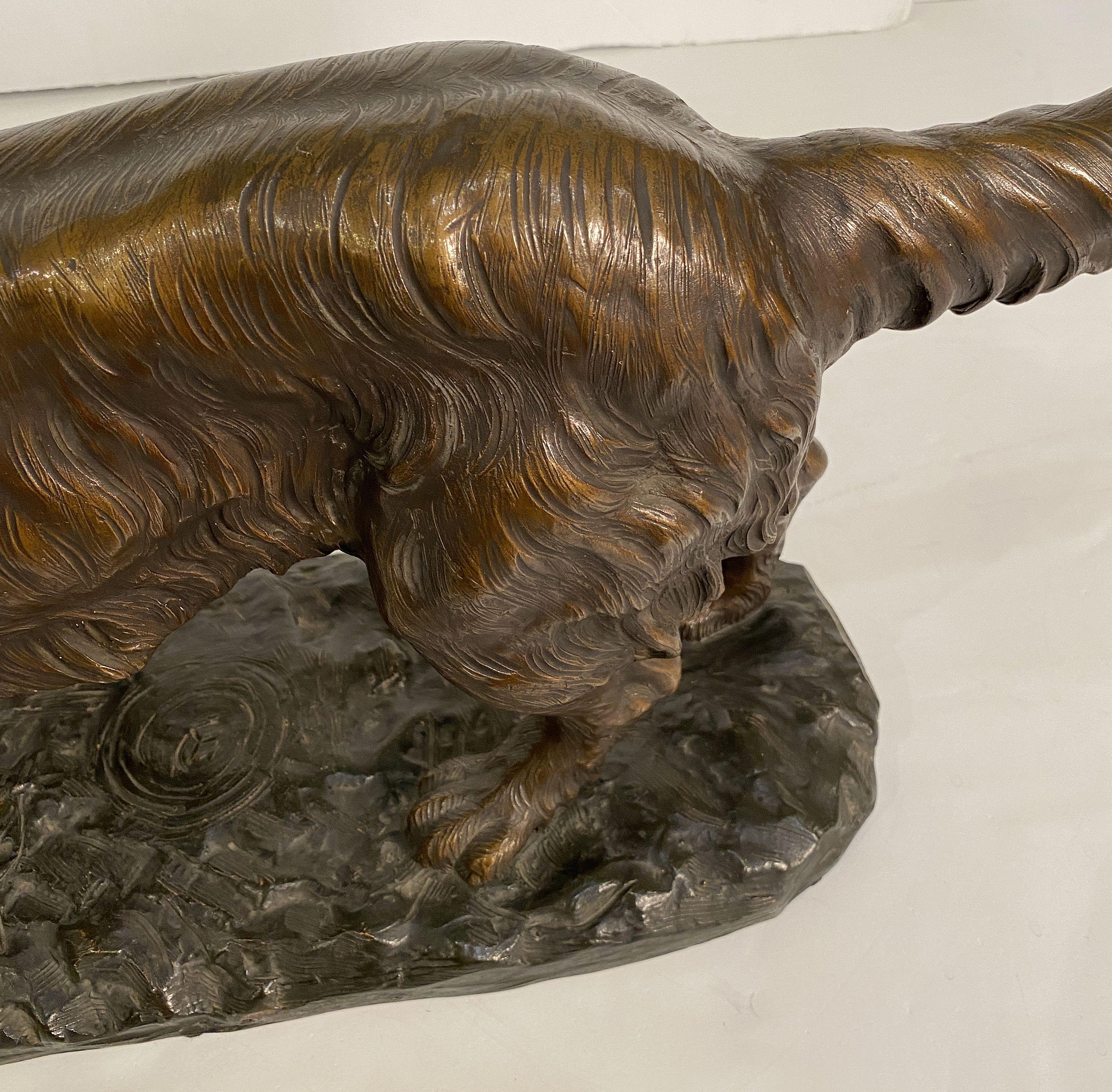 Large French Dog Sculpture on Pedestal Base For Sale 6