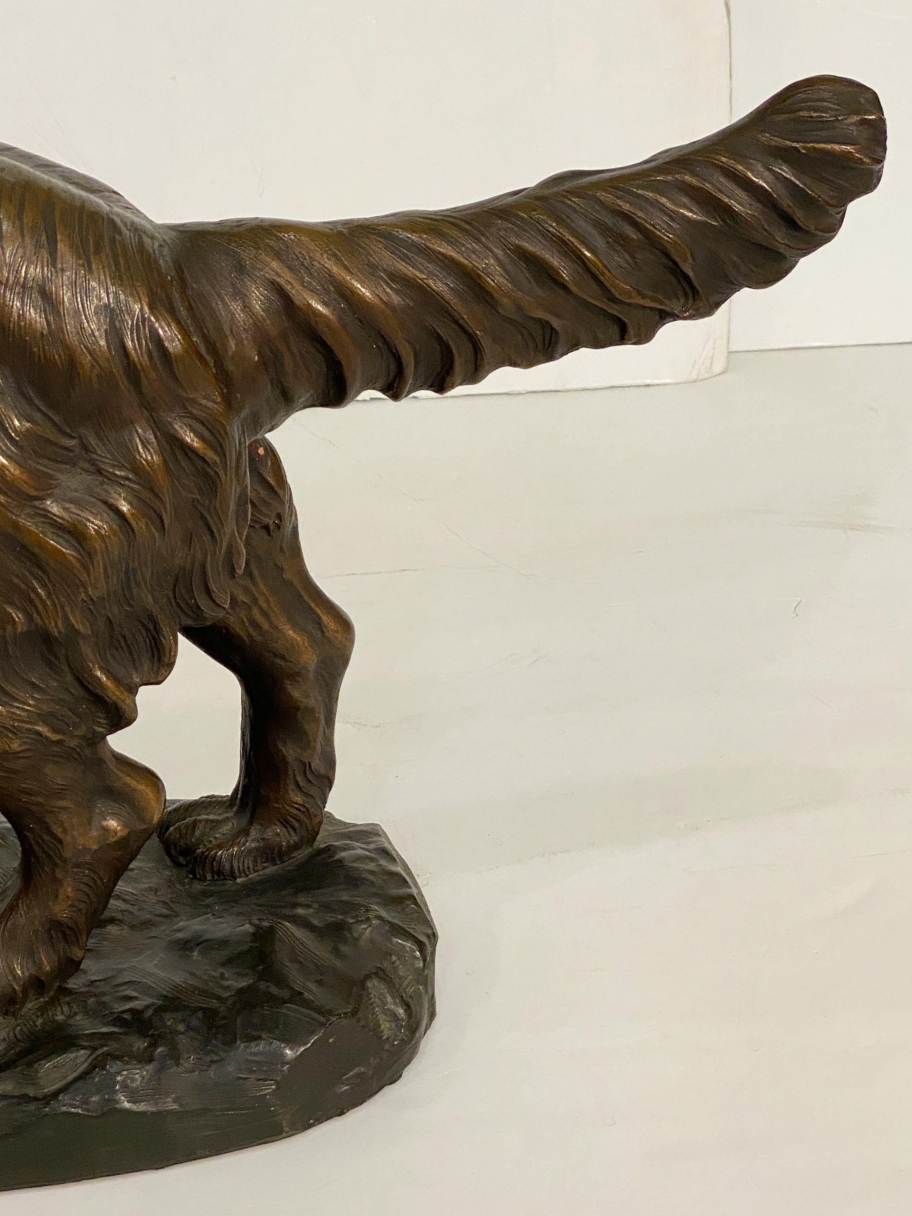 Large French Dog Sculpture on Pedestal Base For Sale 11