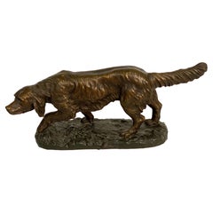 Large French Dog Sculpture on Pedestal Base