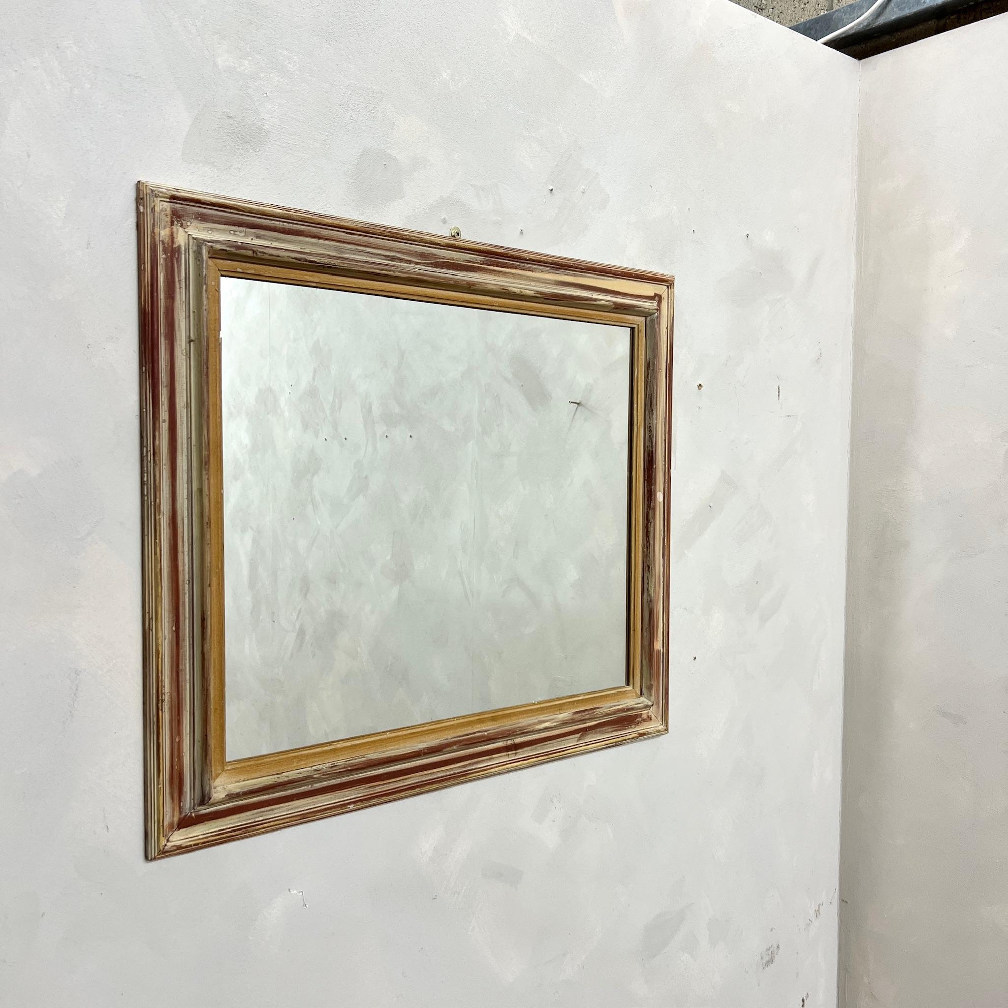 Grand tableau français peint à sec  Miroir en vente 1