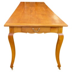 Large French Early 19th Century Solid Cherrywood Dining Table or Table De Ferme