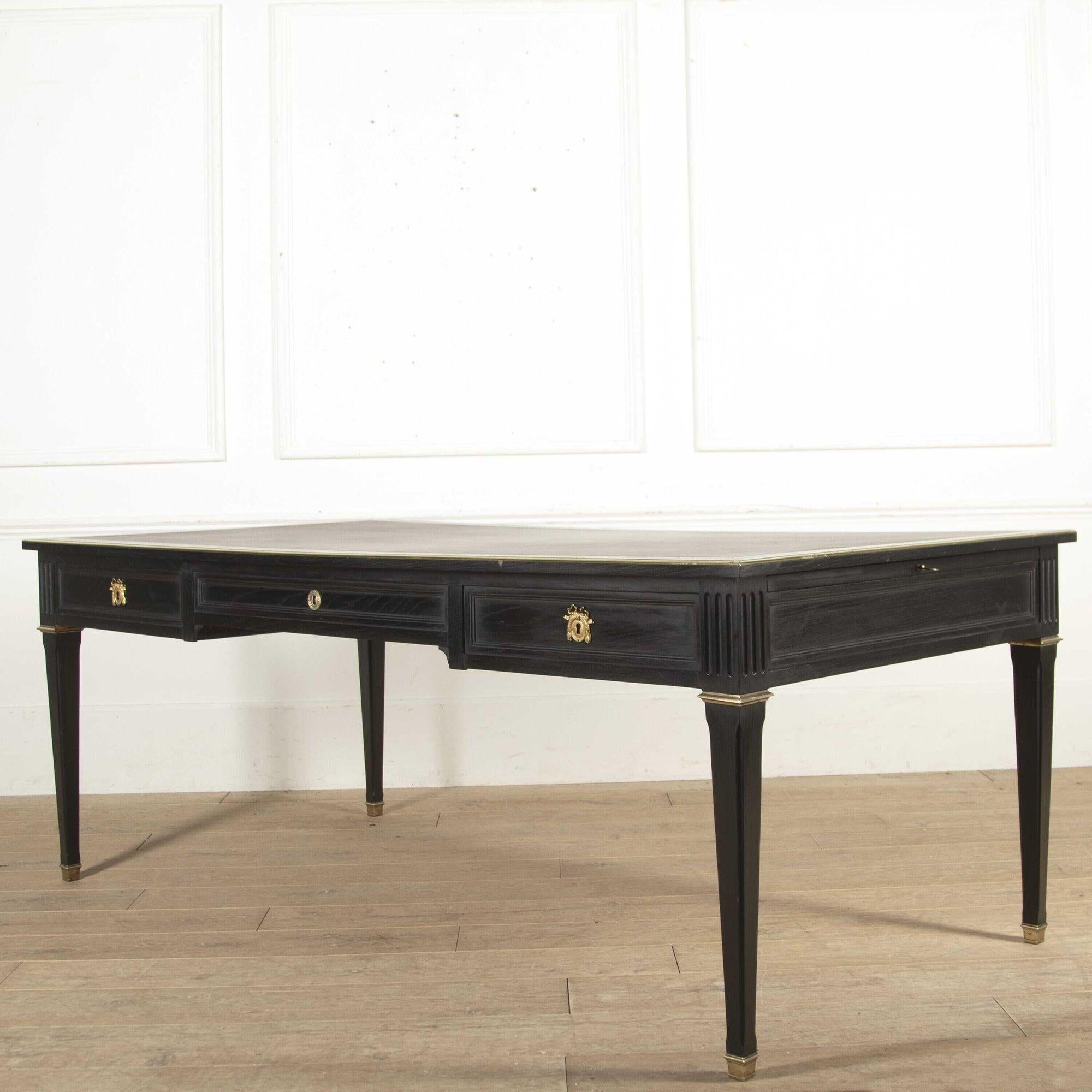 Ebonized Large French Ebonised Bureau Plat