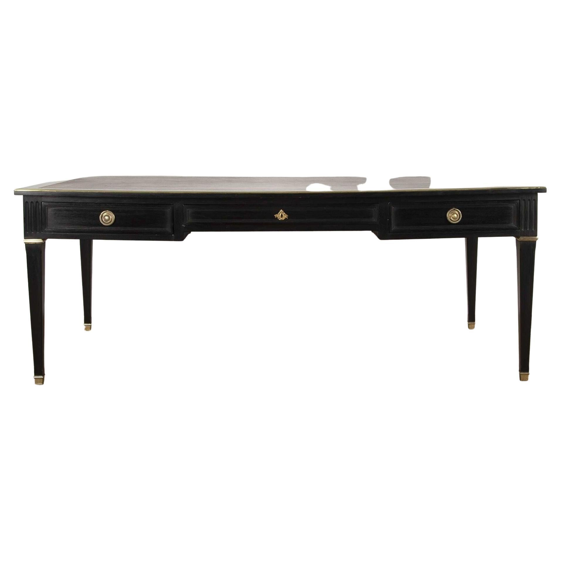 Large French Ebonised Bureau Plat