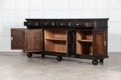 Large French Ebonized Oak Buffet Enfilade