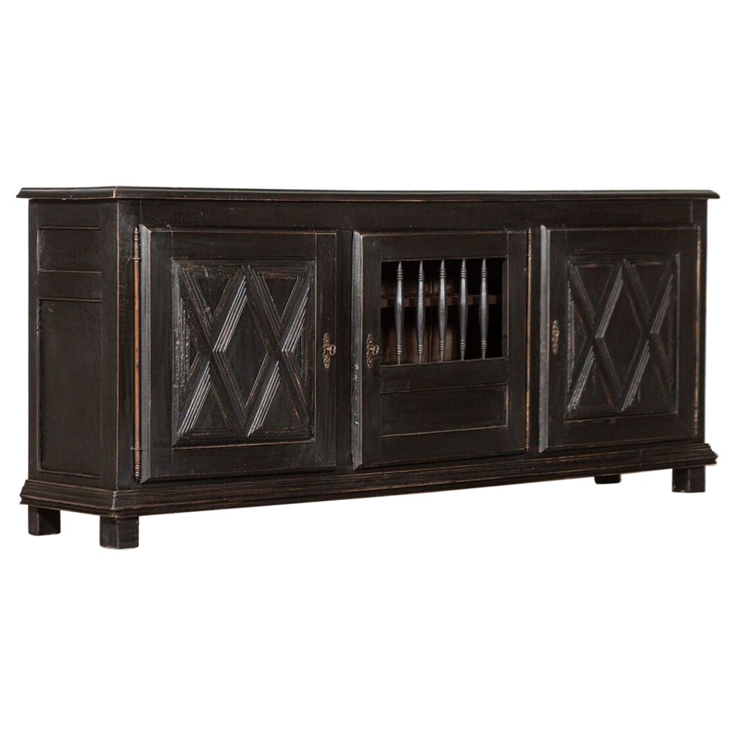 Großes französisches ebonisiertes Obstholz-Enfilade-Buffet