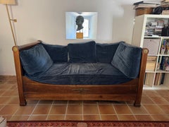 Large French Empire bed with brass mounts