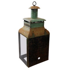 Large French Empire Period Tole Wall or Hanging Lantern, circa 1820