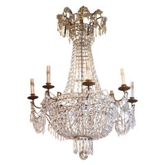 Large French Empire Style Crystal Chandelier, circa 1920