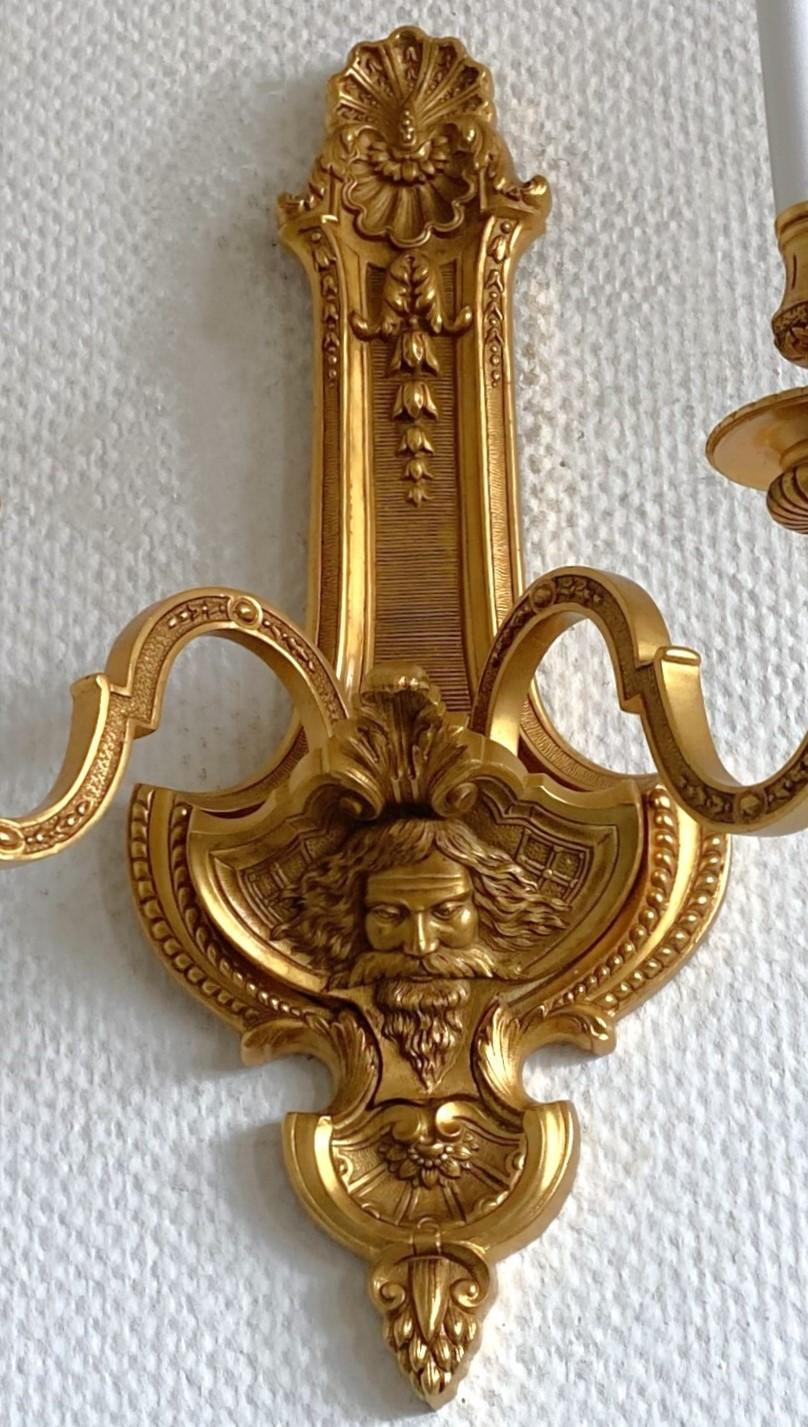 French Louis XV Style Gilt Bronze Sconce Wall Light, France 1920-1929 For Sale 8