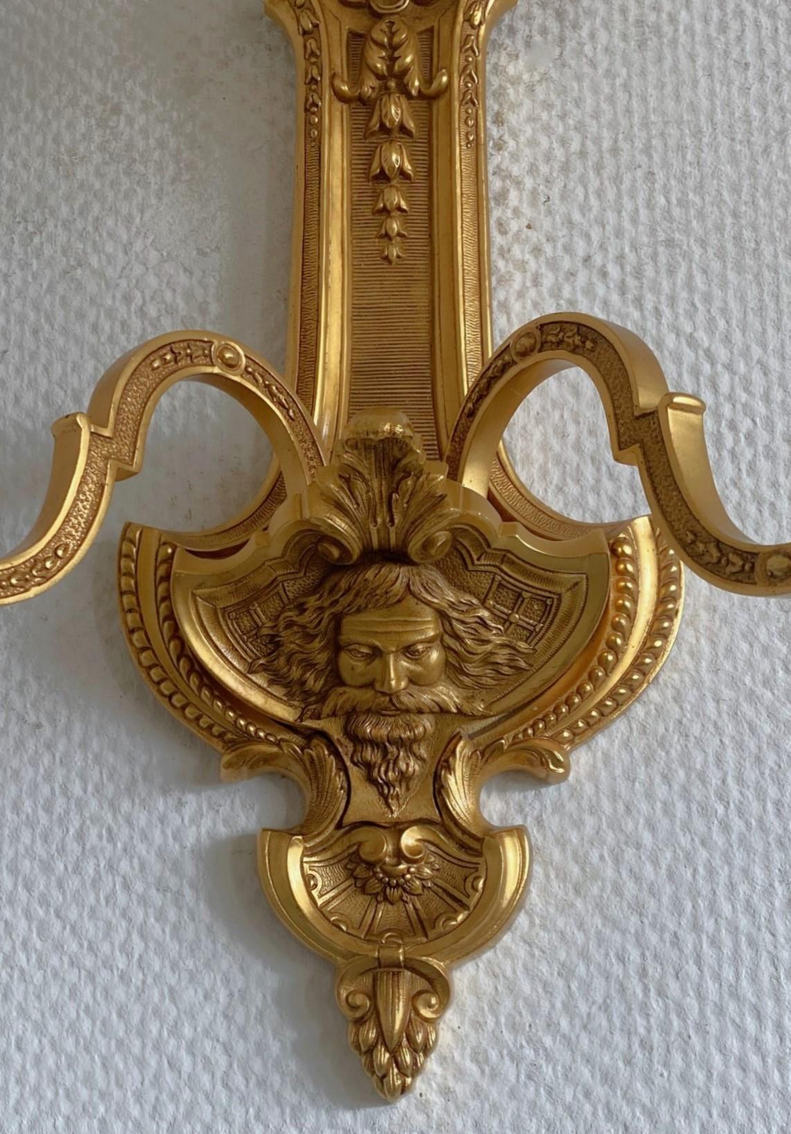French Louis XV Style Gilt Bronze Sconce Wall Light, France 1920-1929 For Sale 9