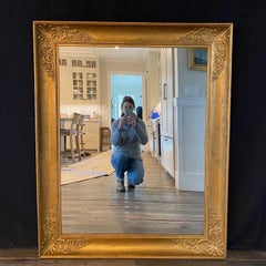 Large French Empire Style Mirror with Gold Gilt Finish
