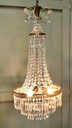 Large French Empire Style, Tent and Waterfall Chandelier
