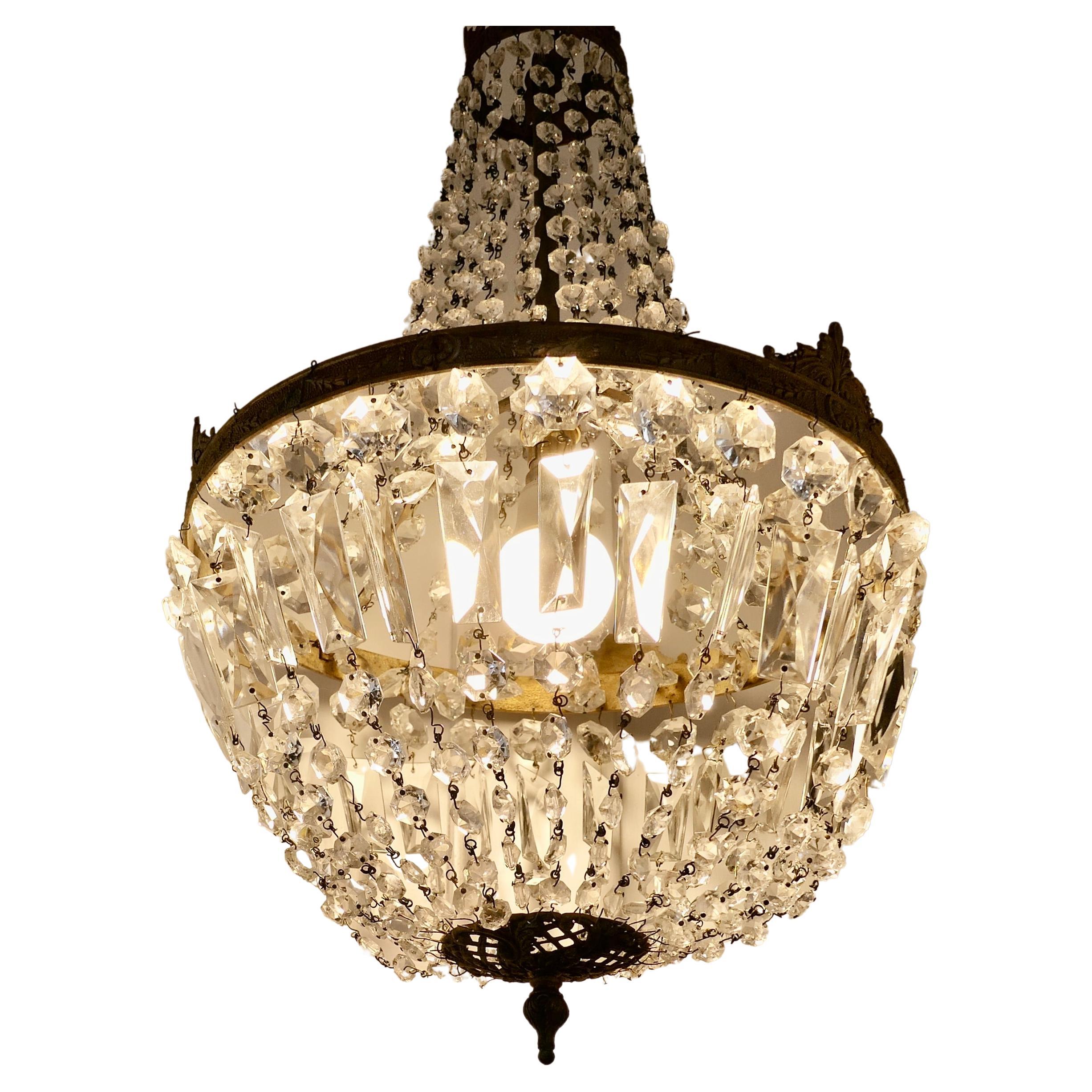 Large French Empire Style Tent Chandelier For Sale
