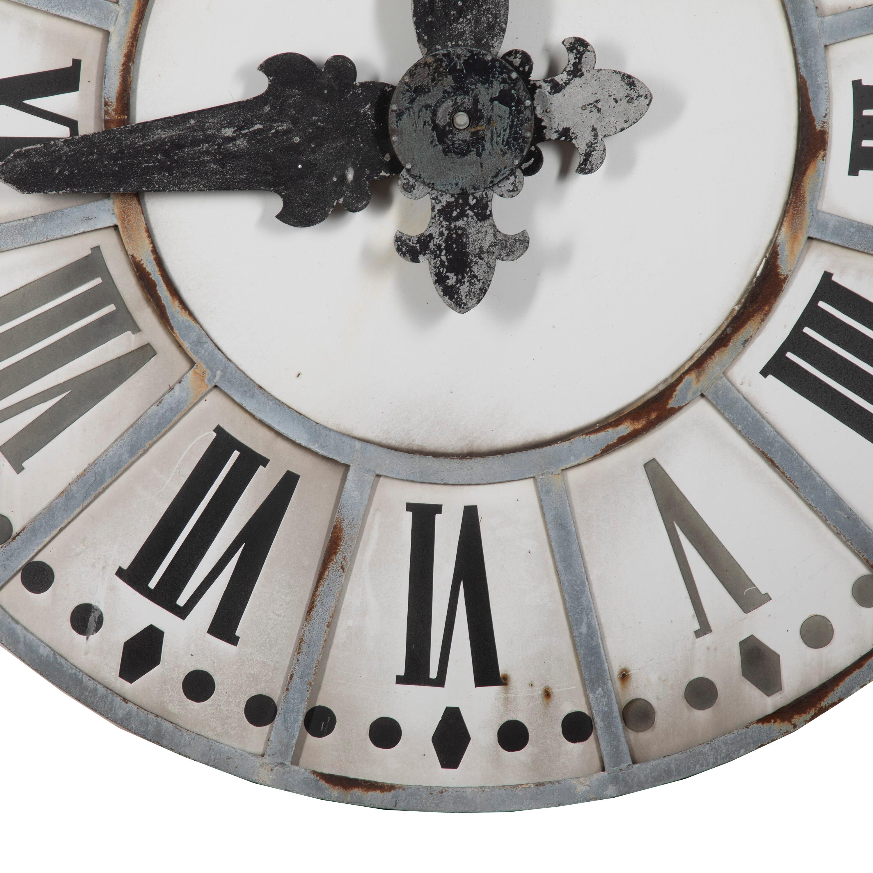 Large French Enamelled Clock Face For Sale 3