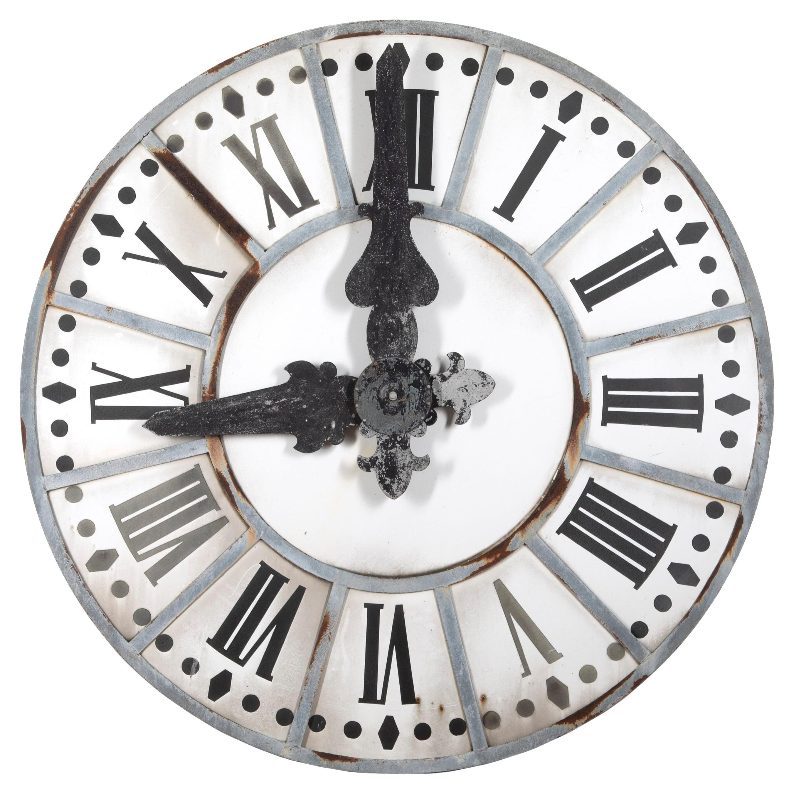 Large French Enamelled Clock Face For Sale