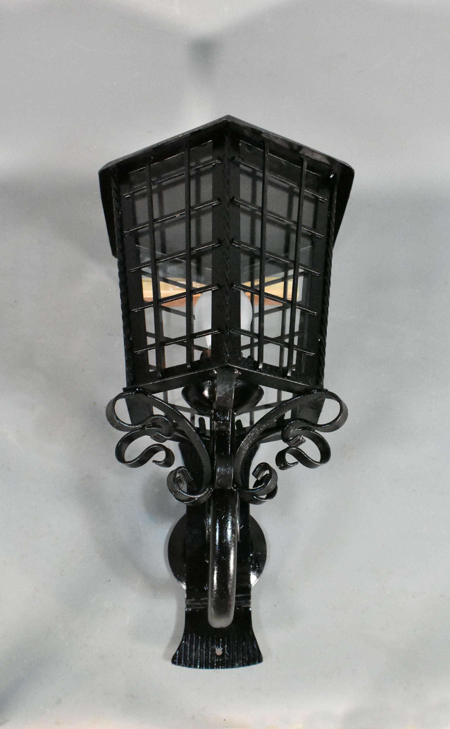 Large French Exterior Glazed Cast Iron Lantern 2