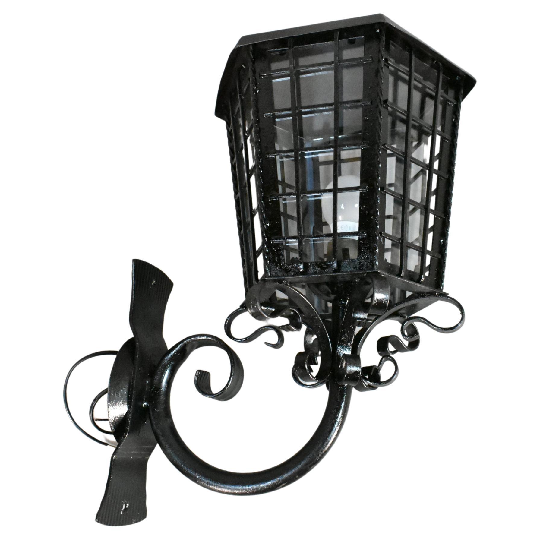 Large French Exterior Glazed Cast Iron Lantern