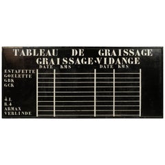 Large French Factory Chalkboard Sign, circa 1950