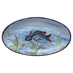 Vintage Large French Faience Fish Platter Circa 1930