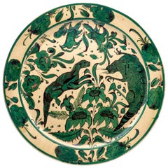 Large French Faïence Green Platter, circa 1850