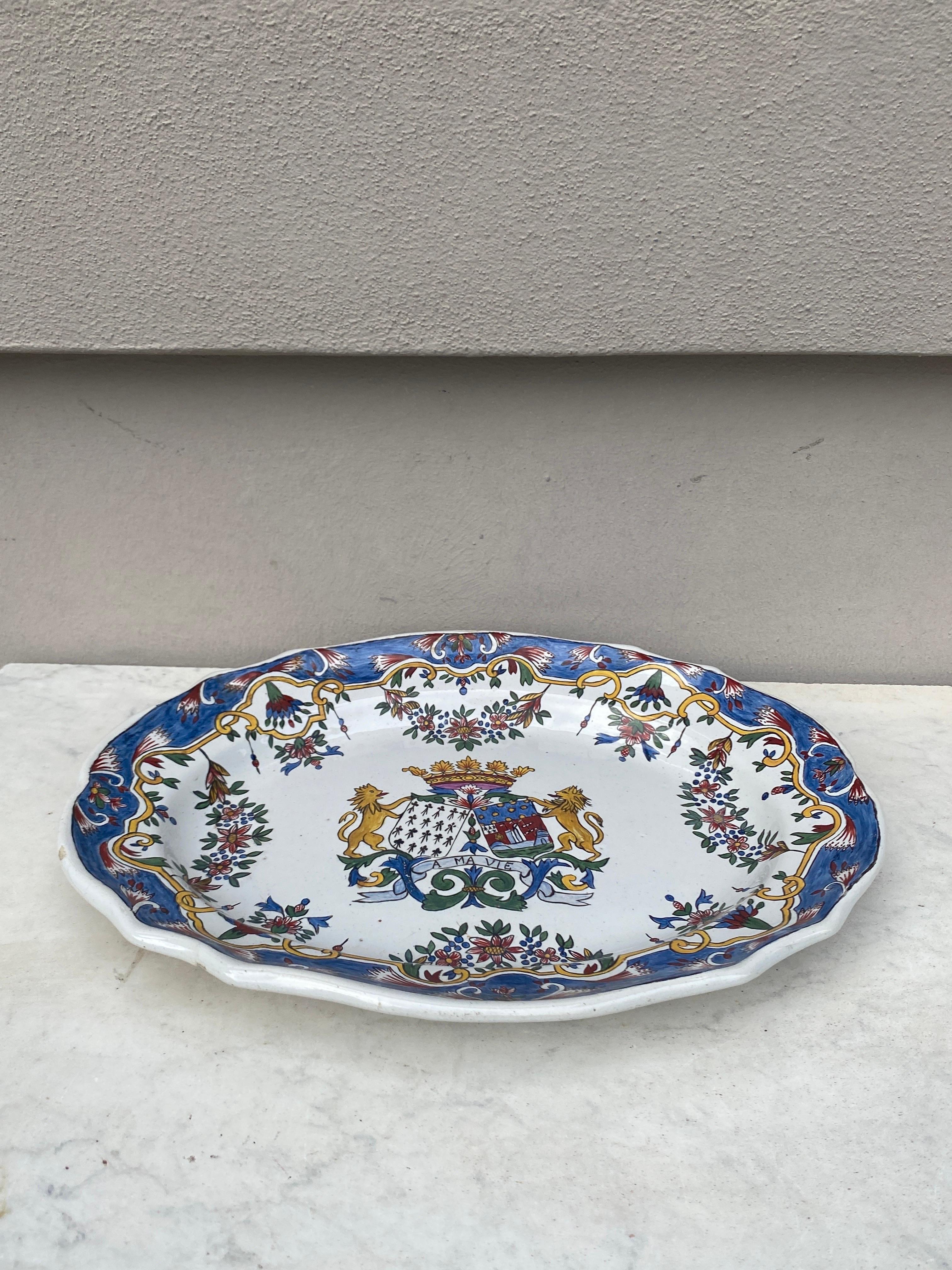 Large French Faience Platter Circa 1950.