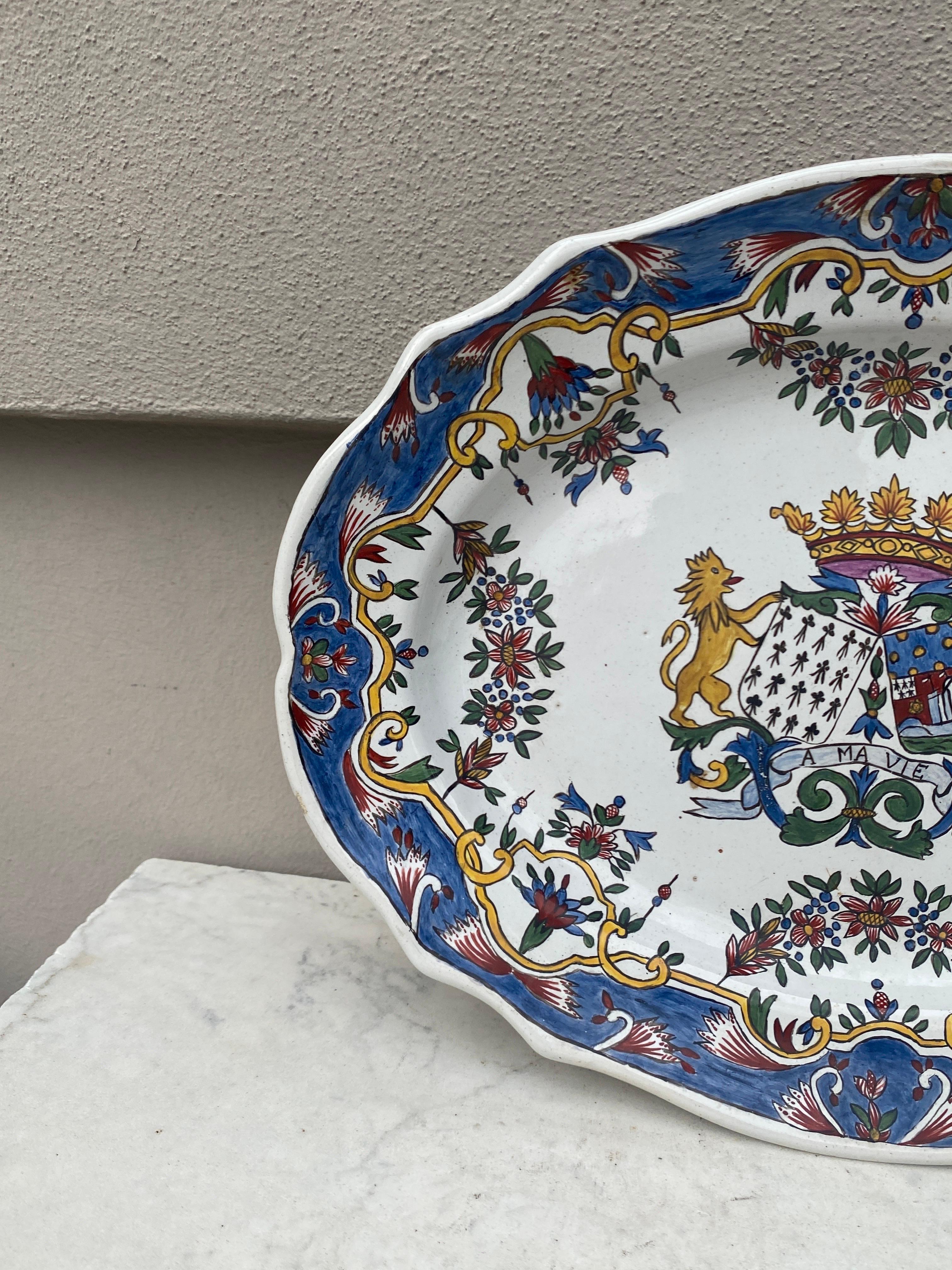 Gran plato de loza francesa Circa 1950 Francés en venta