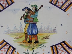 Grande piatto di faience francese HB Quimper, 1920 circa