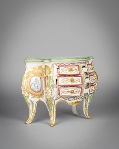 Large French Faience Six Drawer Commode, circa 1890