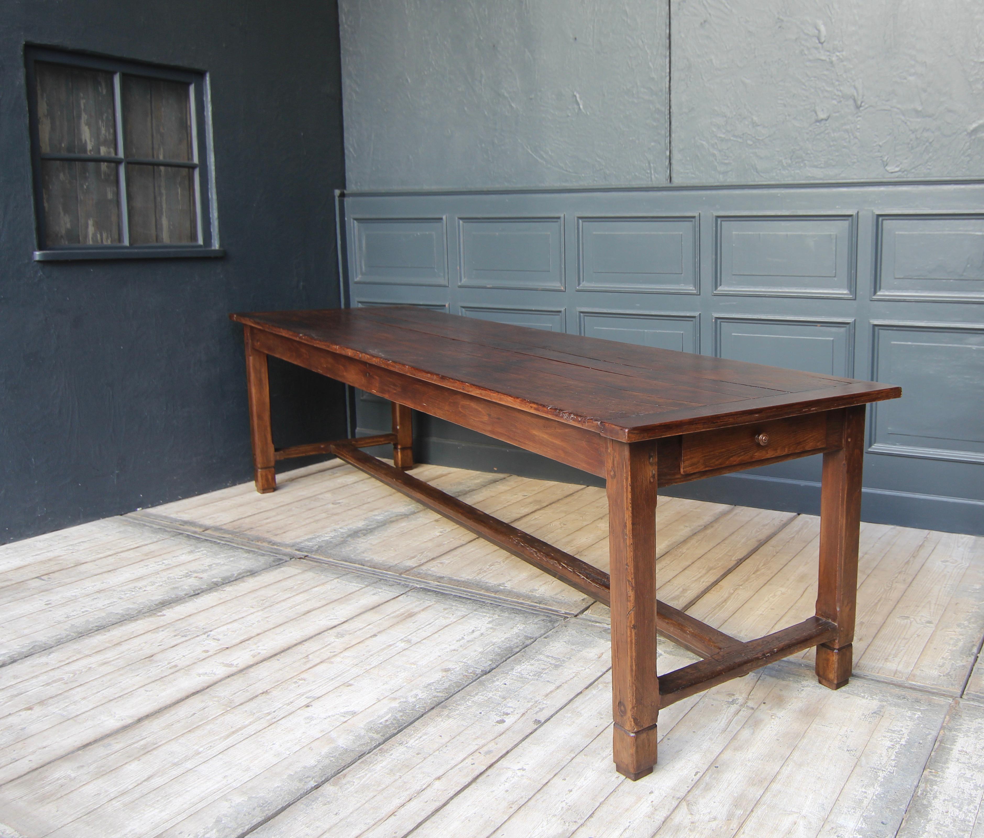 Large French Farm Dining Table from around 1900 9