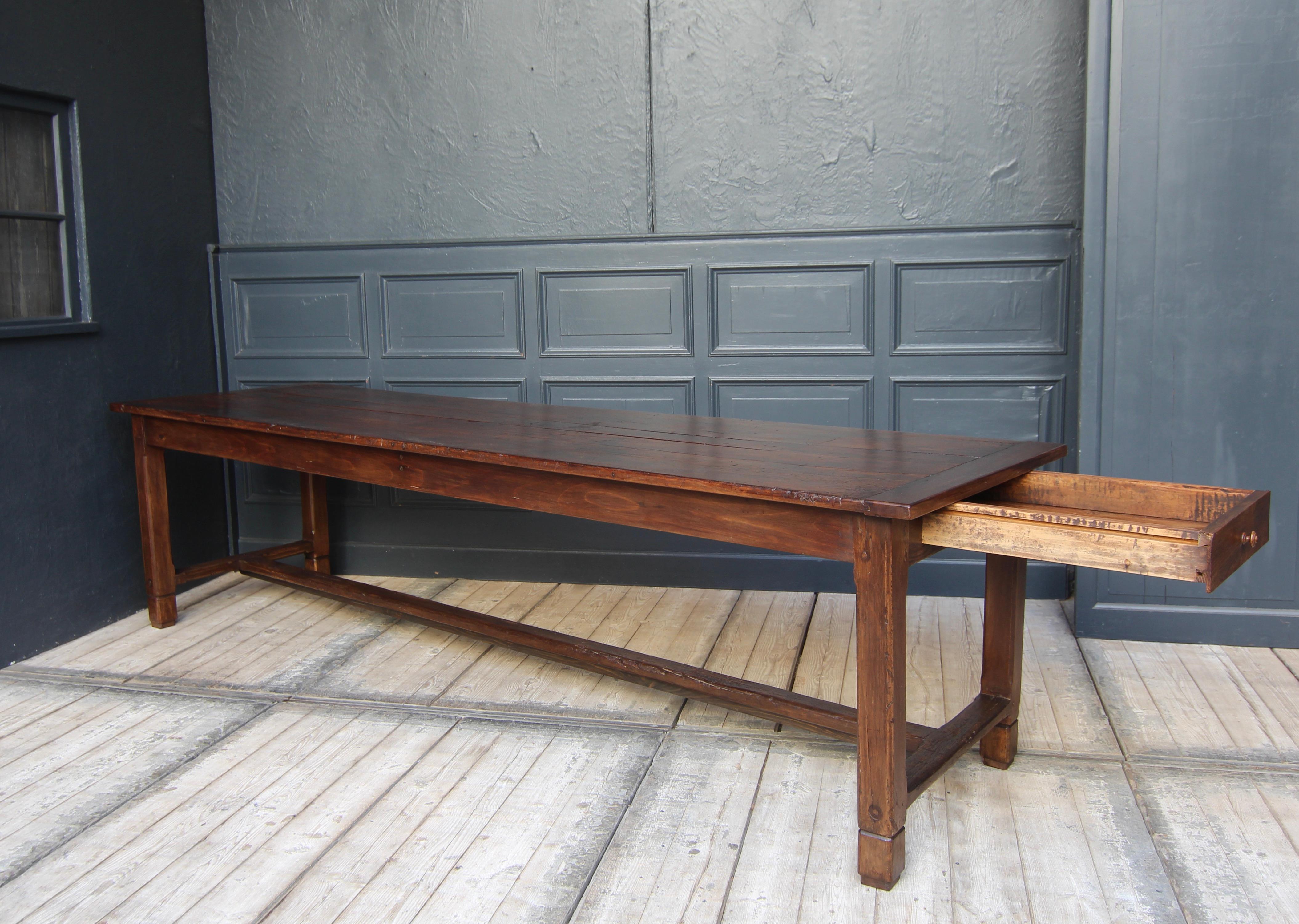 Large French Farm Dining Table from around 1900 11