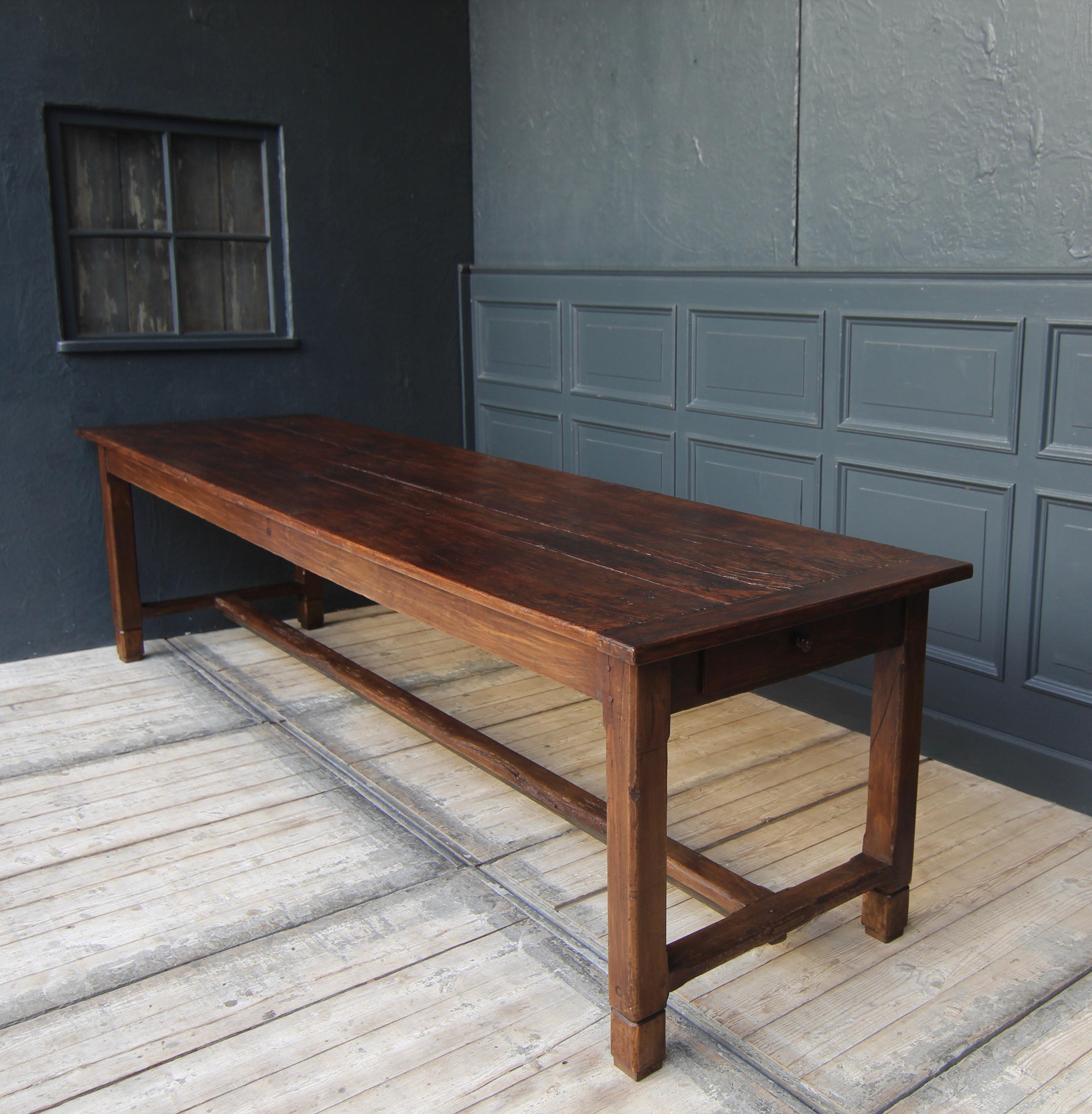 Large French Farm Dining Table from around 1900 13