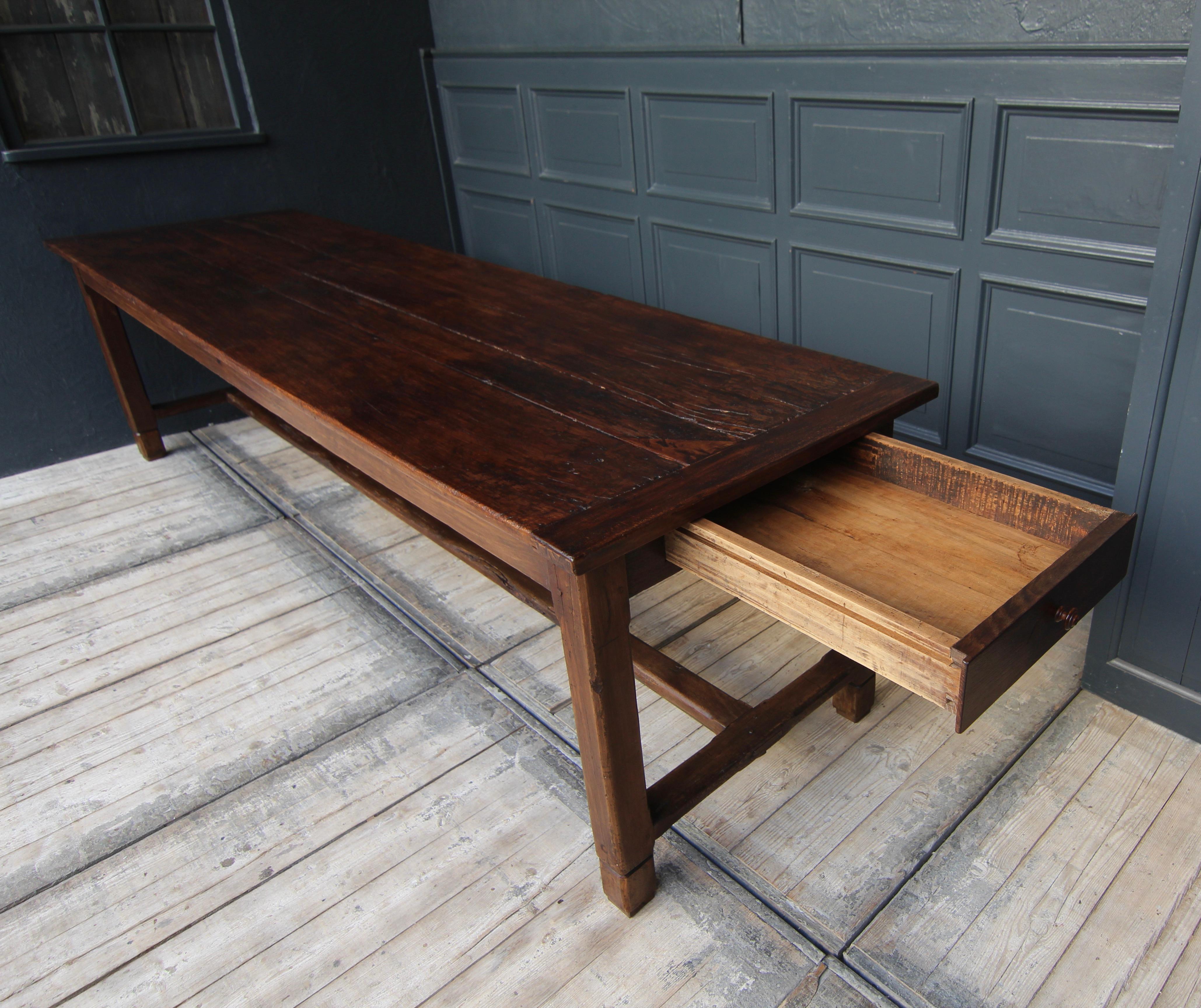 Large French Farm Dining Table from around 1900 14