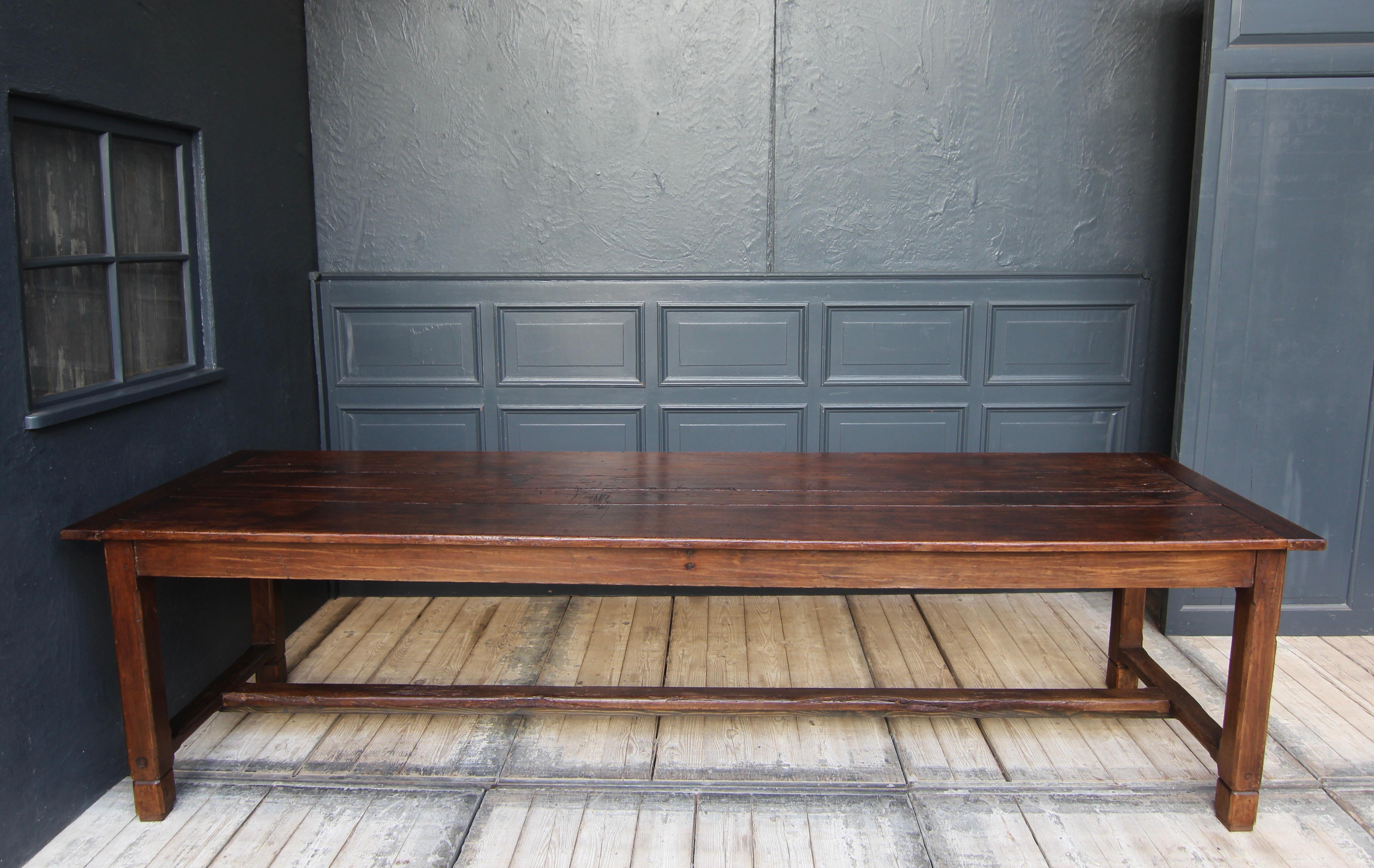 Large French Farm Dining Table from around 1900 15