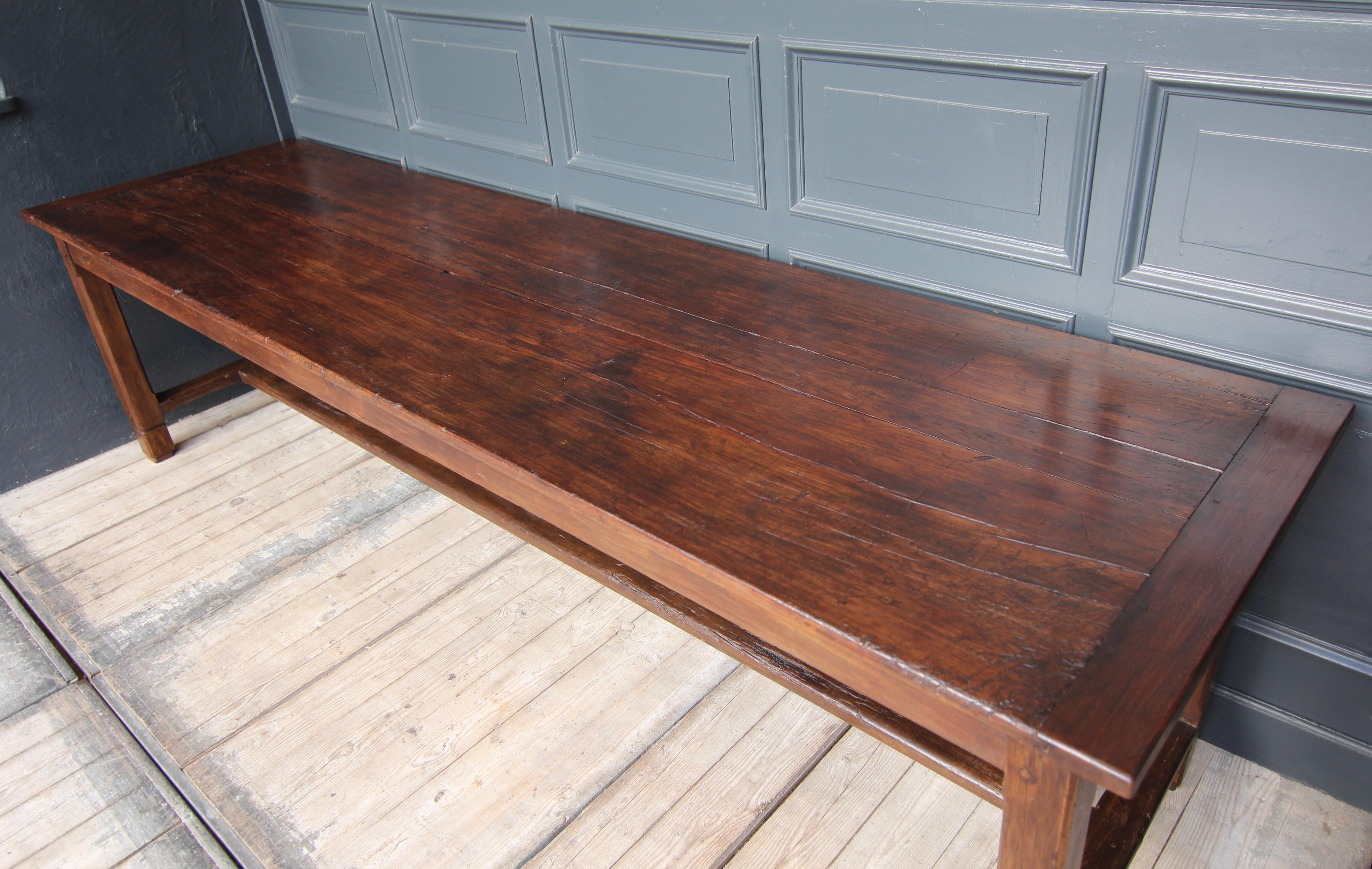 Beech Large French Farm Dining Table from around 1900
