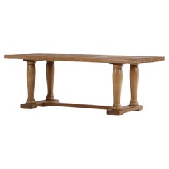 Large French farm table with shaped legs C 1910.