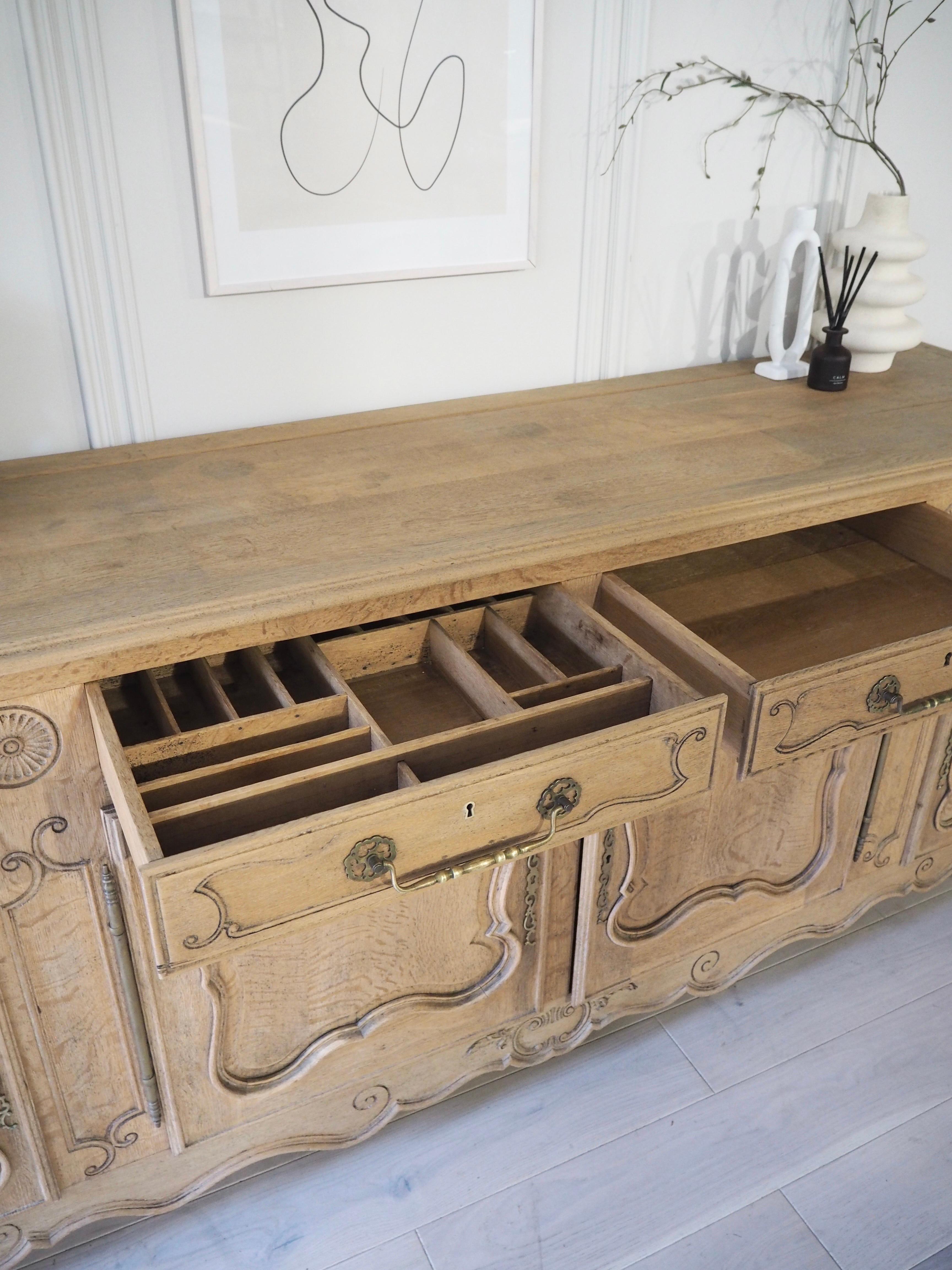 Large French Farmhouse Sideboard in Raw Wood 9