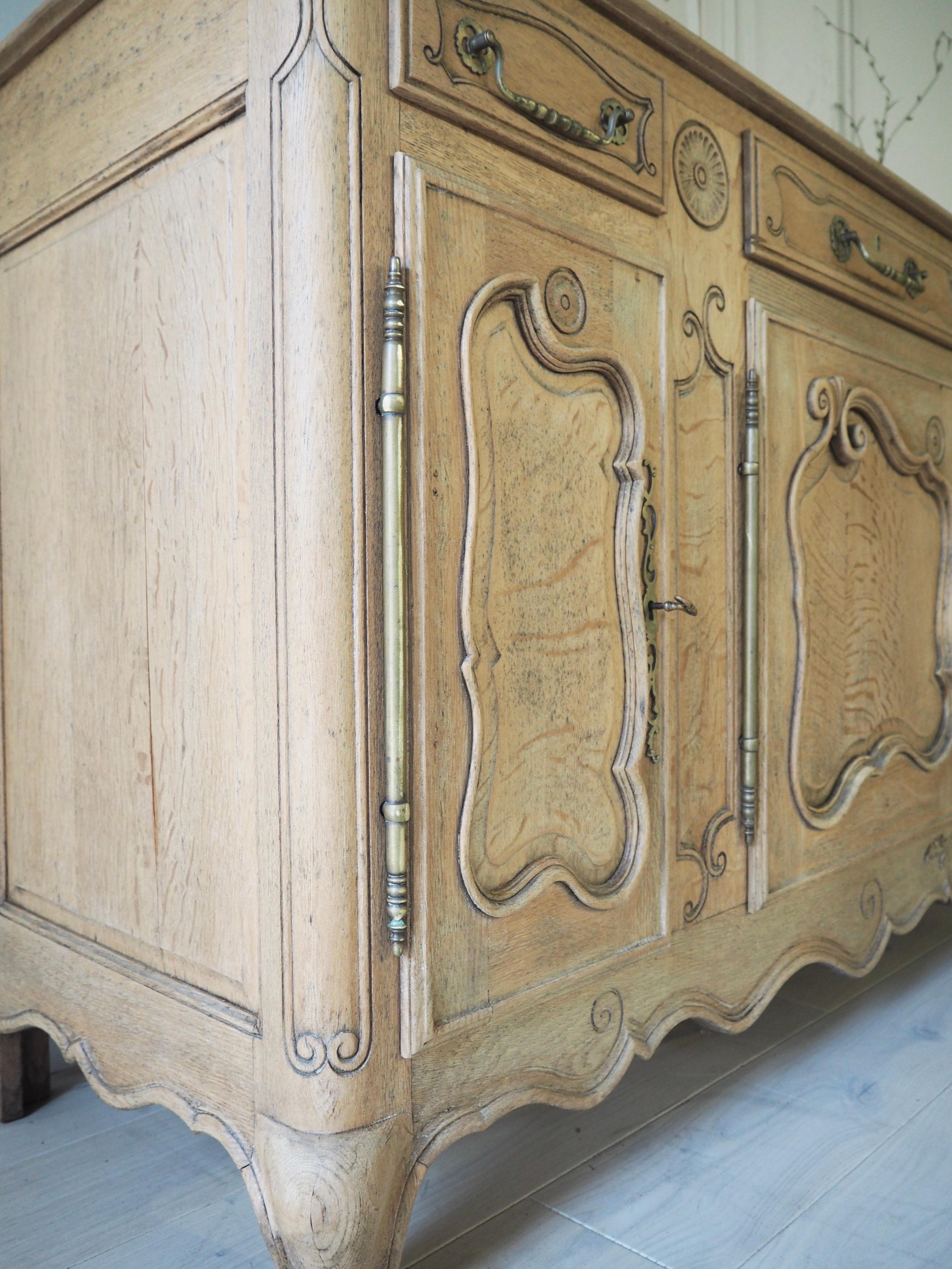 19th Century Large French Farmhouse Sideboard in Raw Wood