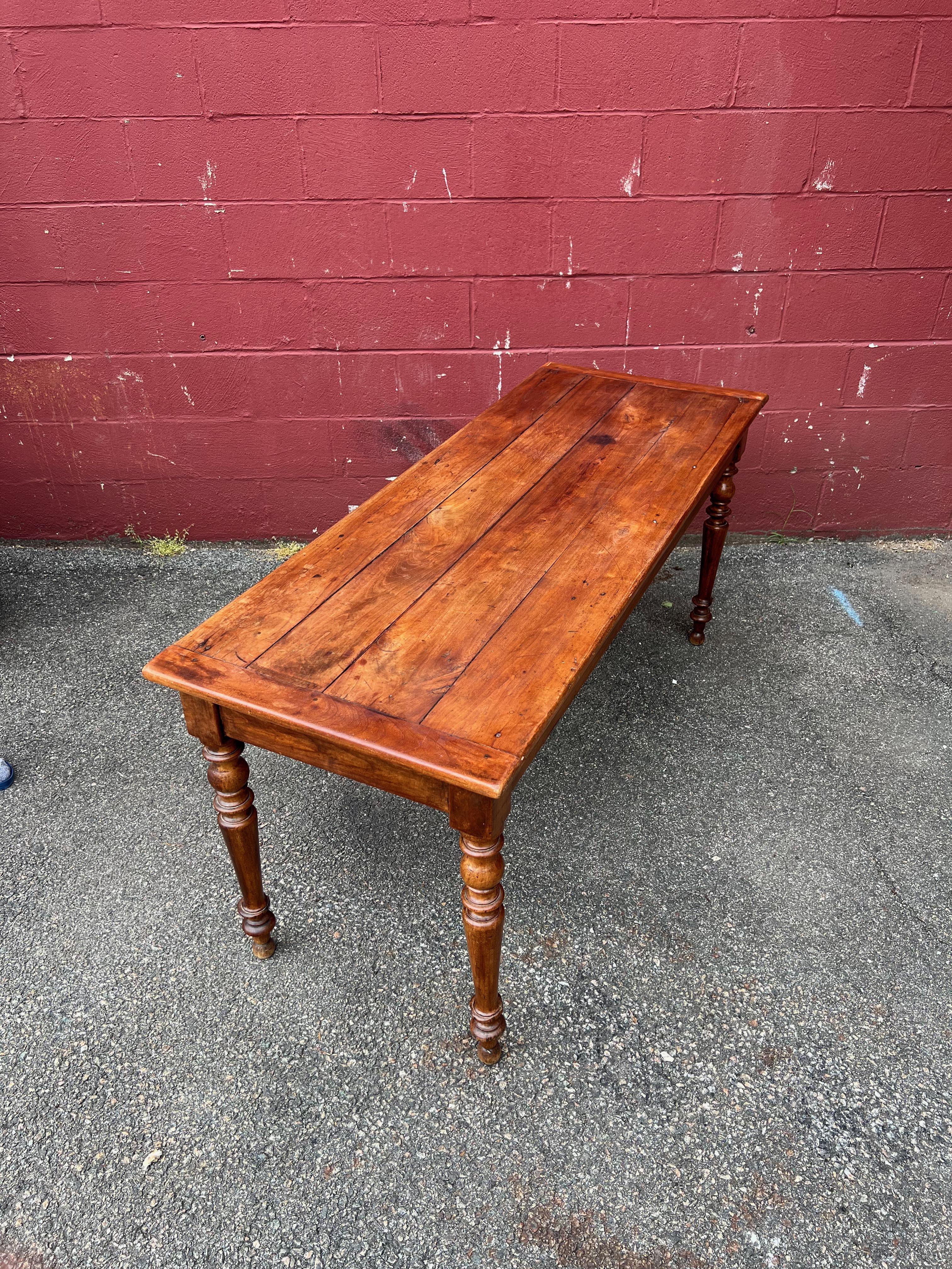 Large French Farmhouse Table In Good Condition In Buchanan, NY
