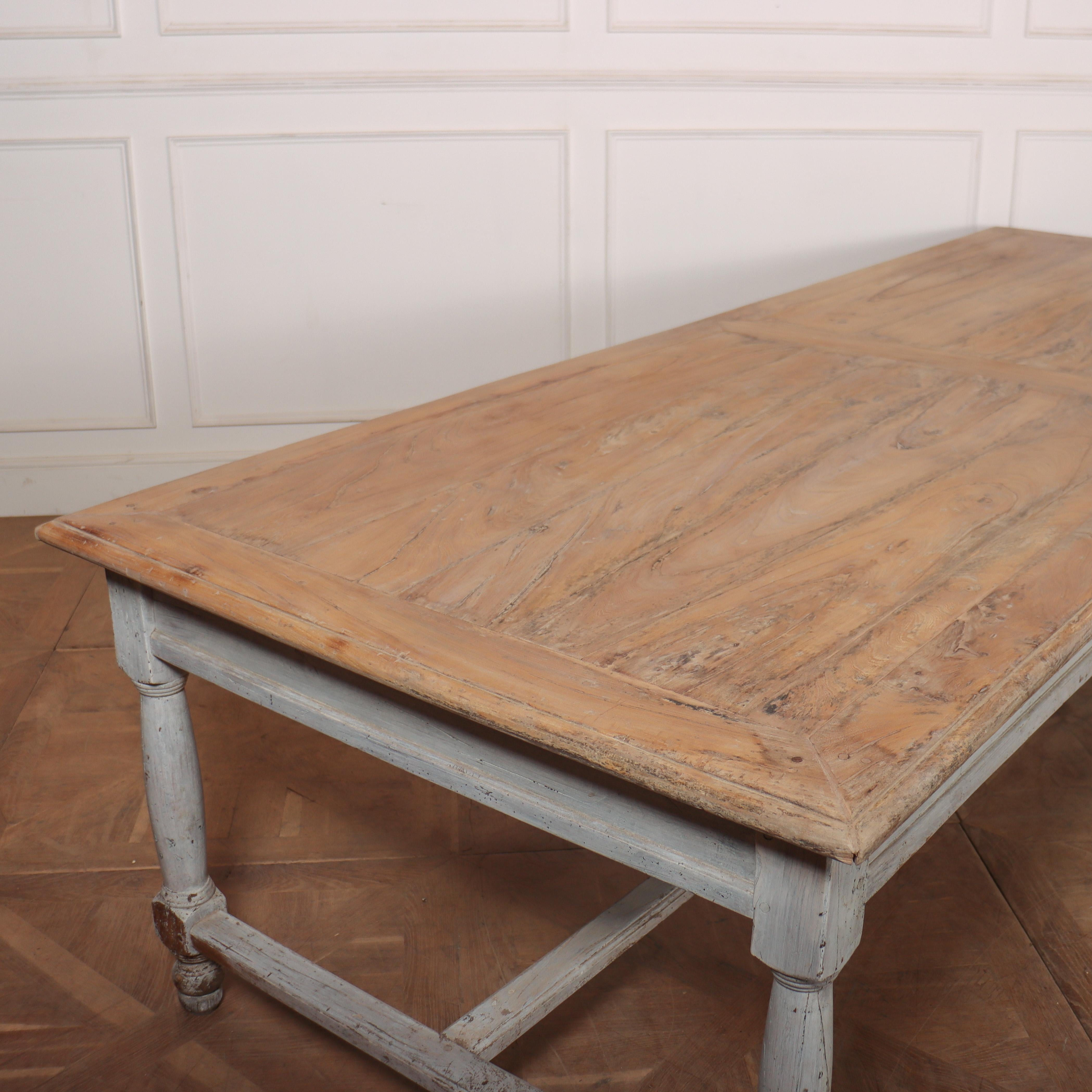 Elm Large French Farmhouse Table For Sale