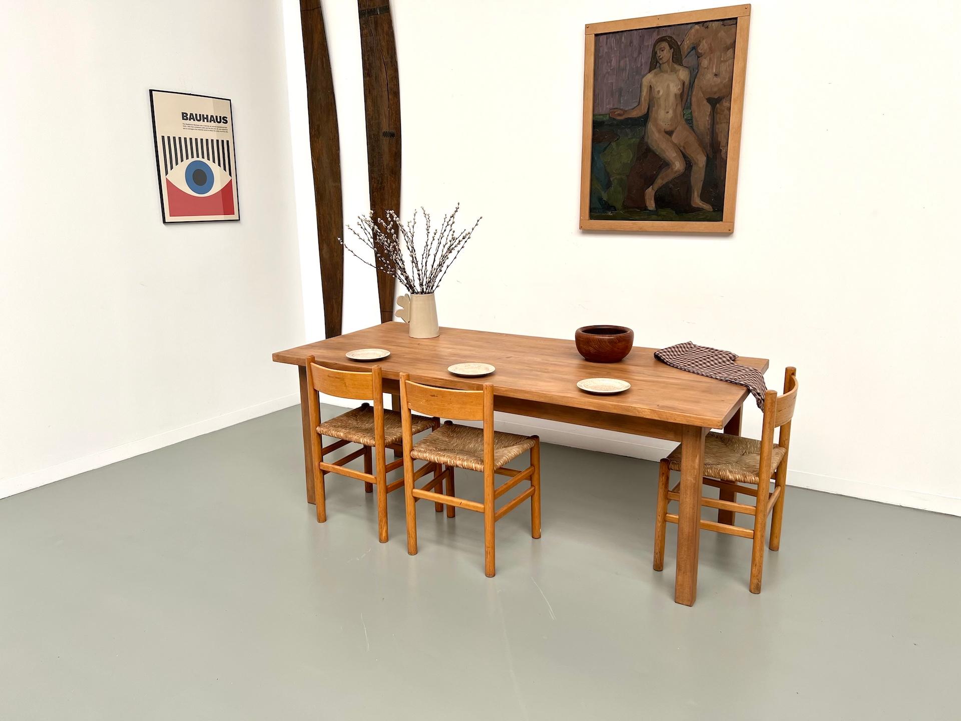 Grande table de ferme en hêtre massif en vente 7